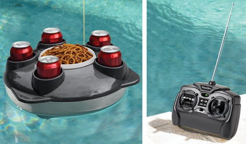 Radio-ohjattava kelluva oluttarjotin