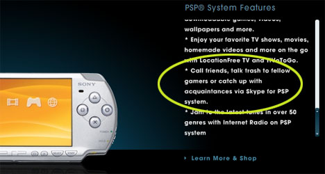 Sony PSP saa Skypen