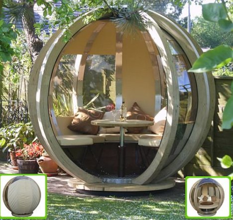 Rotating Sphere Lounger on pyöreä pyörivä huvimaja