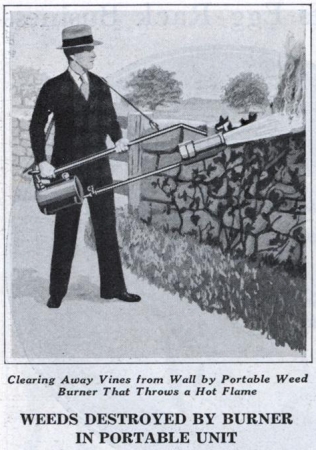 Rikkaruohot kuriin liekinheittimellä vuonna 1935