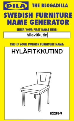 Blogadilla muuntaa minkä tahansa sanan Ikea-tyyliseksi kalusteen nimeksi