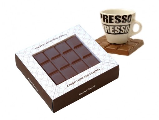 Chocolate Square Coasters, feikkisuklaakupinaluset