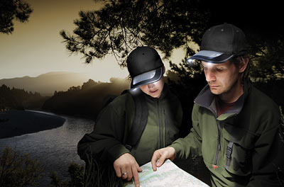 Solar Light Cap - lippis aurinkokennoilla, akulla ja valolla 1