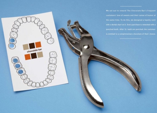 Chocolate Bar -karkkikaupan kekseliäs leimakortti