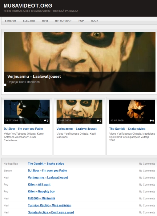 Musavideot.org pyörittää suomalaisia musiikkivideoita