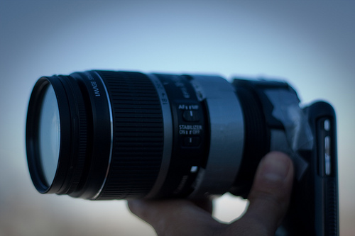 The Phone-O-Scope with an 18-55mm lens attached.