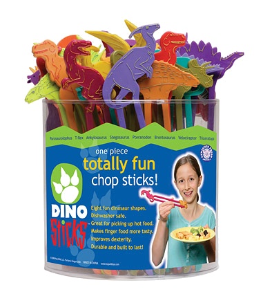 Dino Sticks -puikot opettavat syömään puikoilla jo nuorena Dino Sticks -puikot opettavat syömään puikoilla jo nuorena