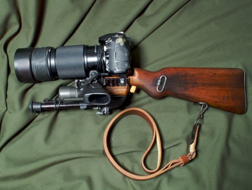  Tactical Camera Long Range Assault Stock eli TALCS on Nikon D200 kiväärin rungossa 1