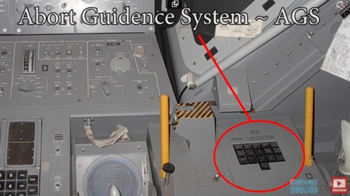 Abort Guidance System AGS tietokone oli poikkeustilanteen varalta. Sitä ei koskaan käytetty.