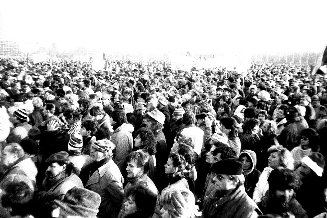 Prague during the Velvet Revolution.